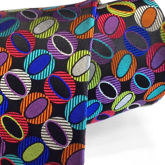 New Black Multi-color Lawrence Ivey 100% Silk Tie Duchamp Tie - Picture 4 of 4
